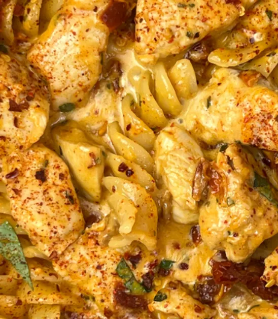 super-easy-creamy-mozzarella-and-chicken-pasta