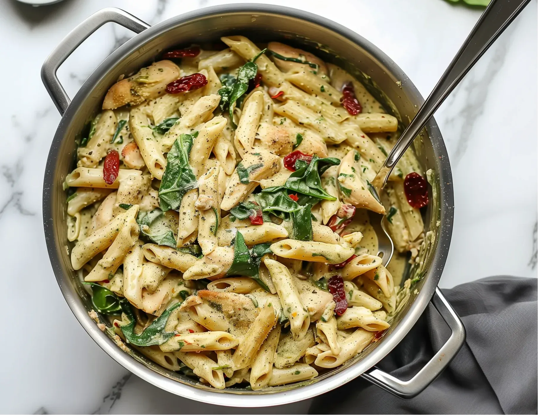 one-pot-creamy-pesto-chicken-pasta
