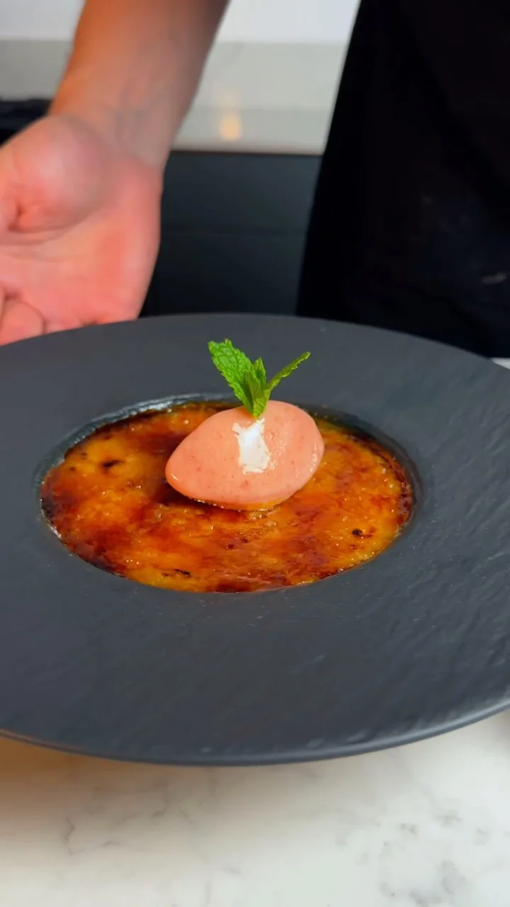 creme-brulee-with-hazelnut-cardamom-and-cinnamon-served-with-plum-sorbet