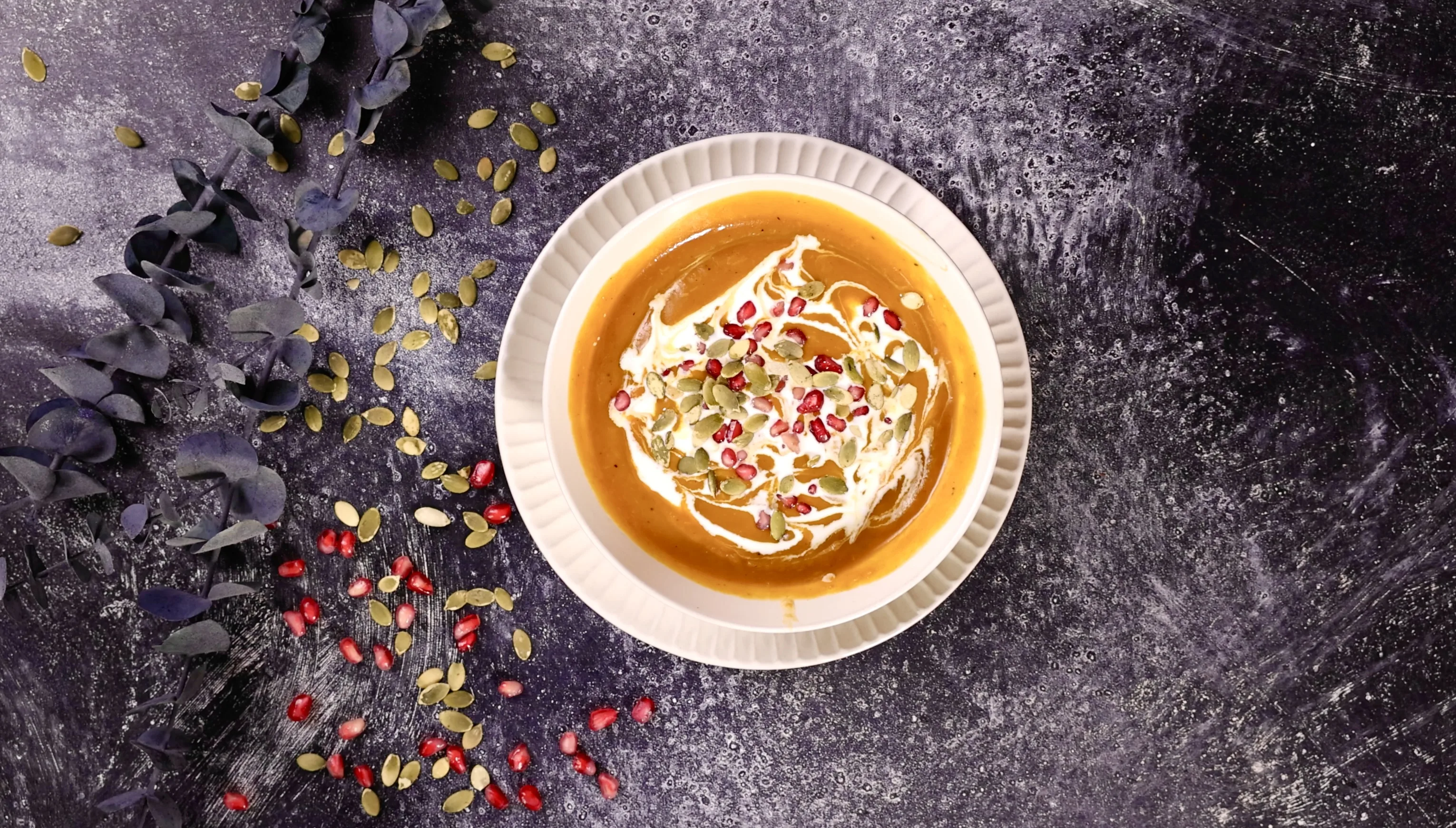 honeynut-squash-soup-with-roasted-garlic-and-parmesan-and-prosciutto-brie-grilled-cheese.