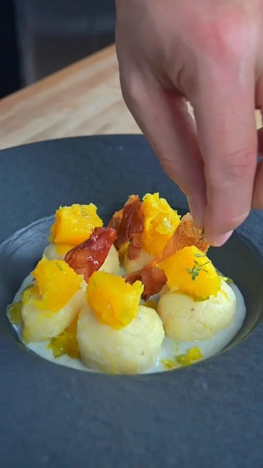 tuscan-gnudi-with-pumpkin-prosciutto-and-gorgonzola-fondue
