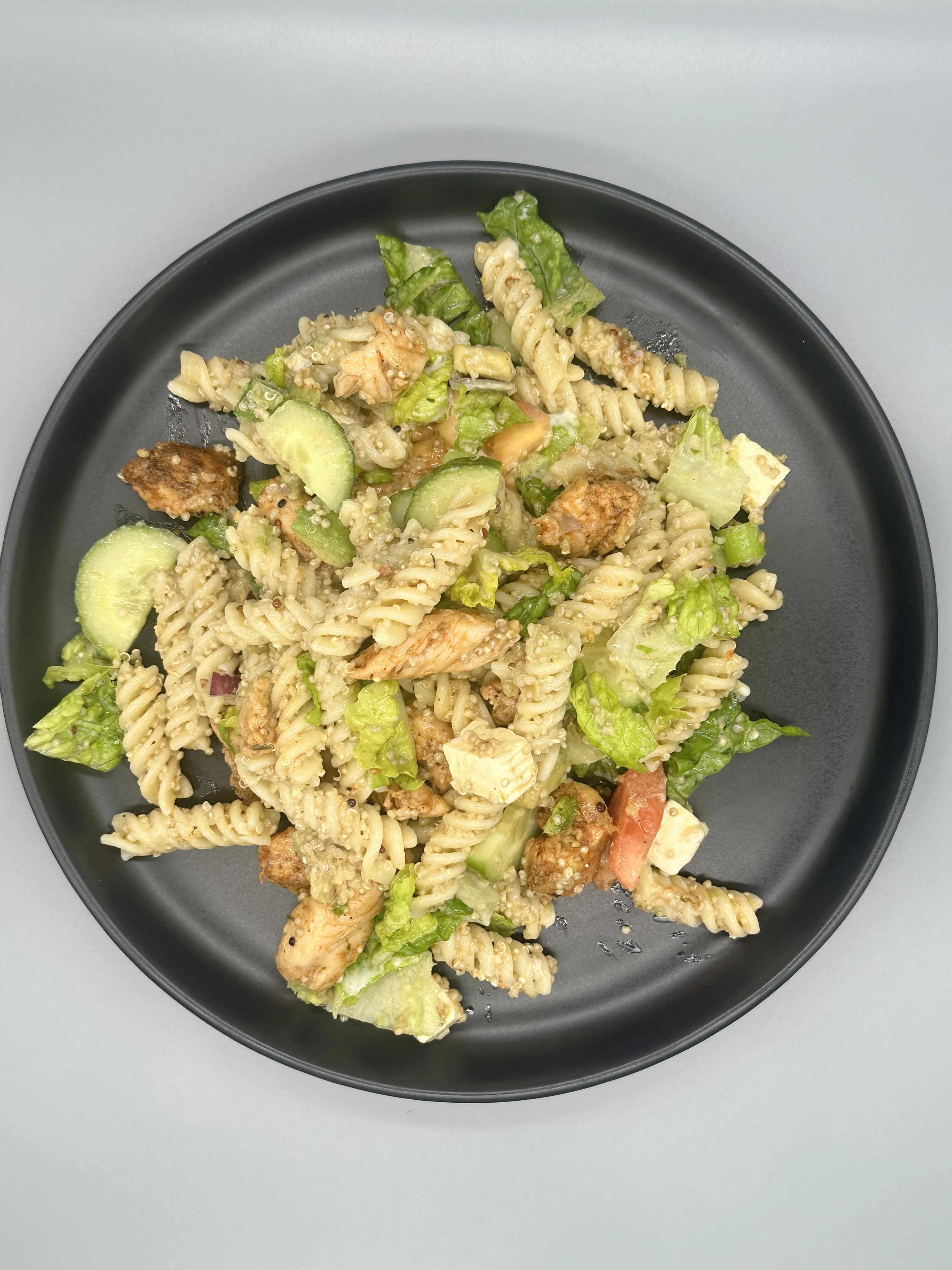 salad-with-chicken-pasta-avocado-and-feta
