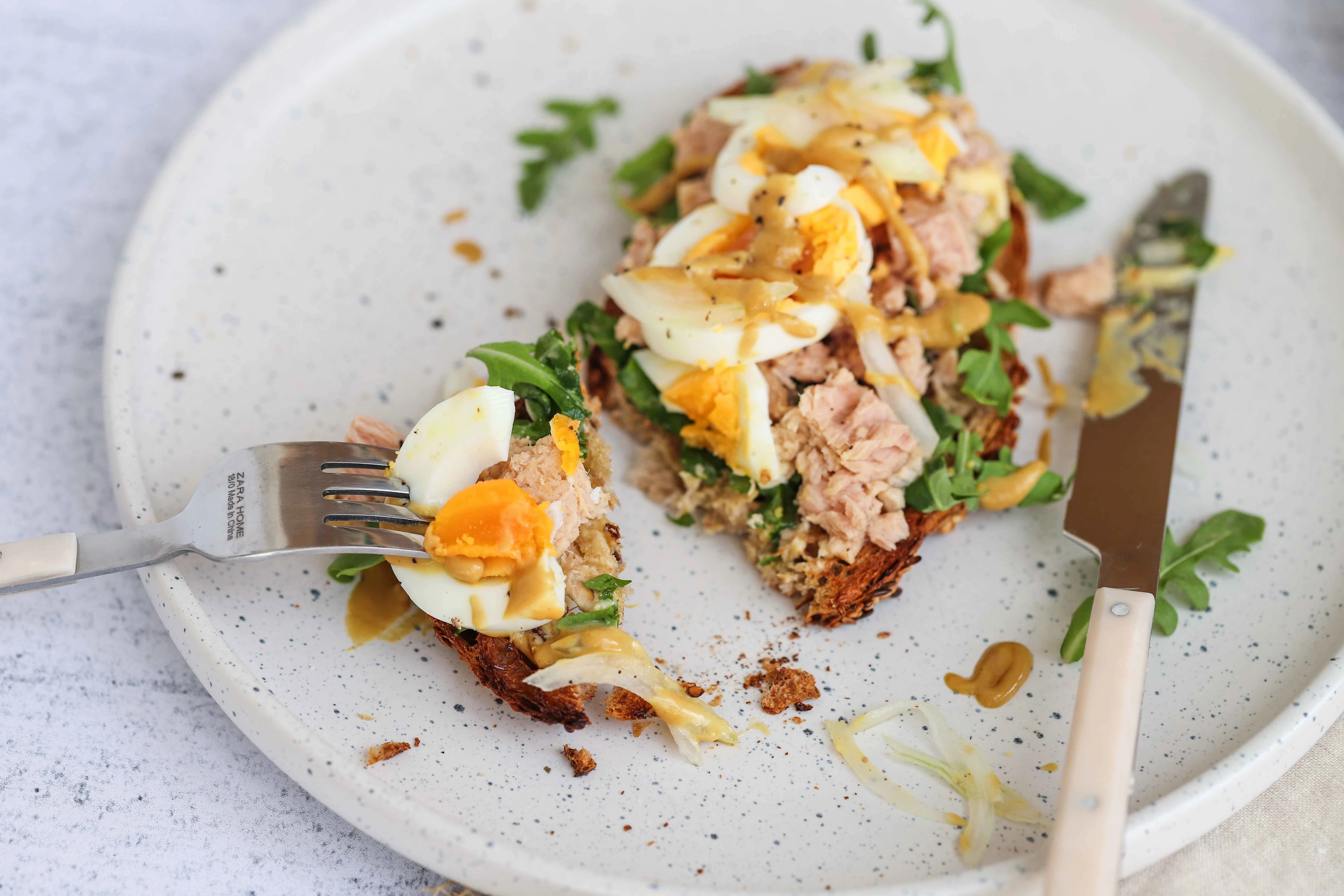 egg-and-tuna-toast-with-honey-mustard