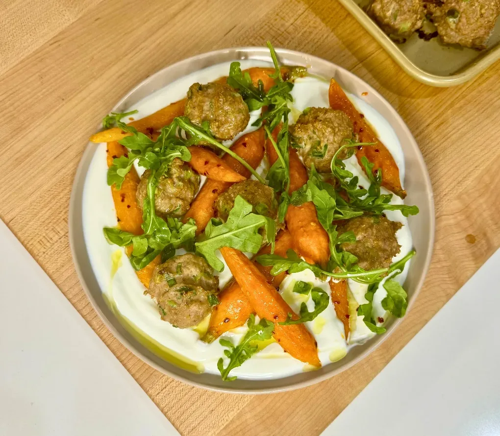 spiced-turkey-meatballs-and-roasted-carrots
