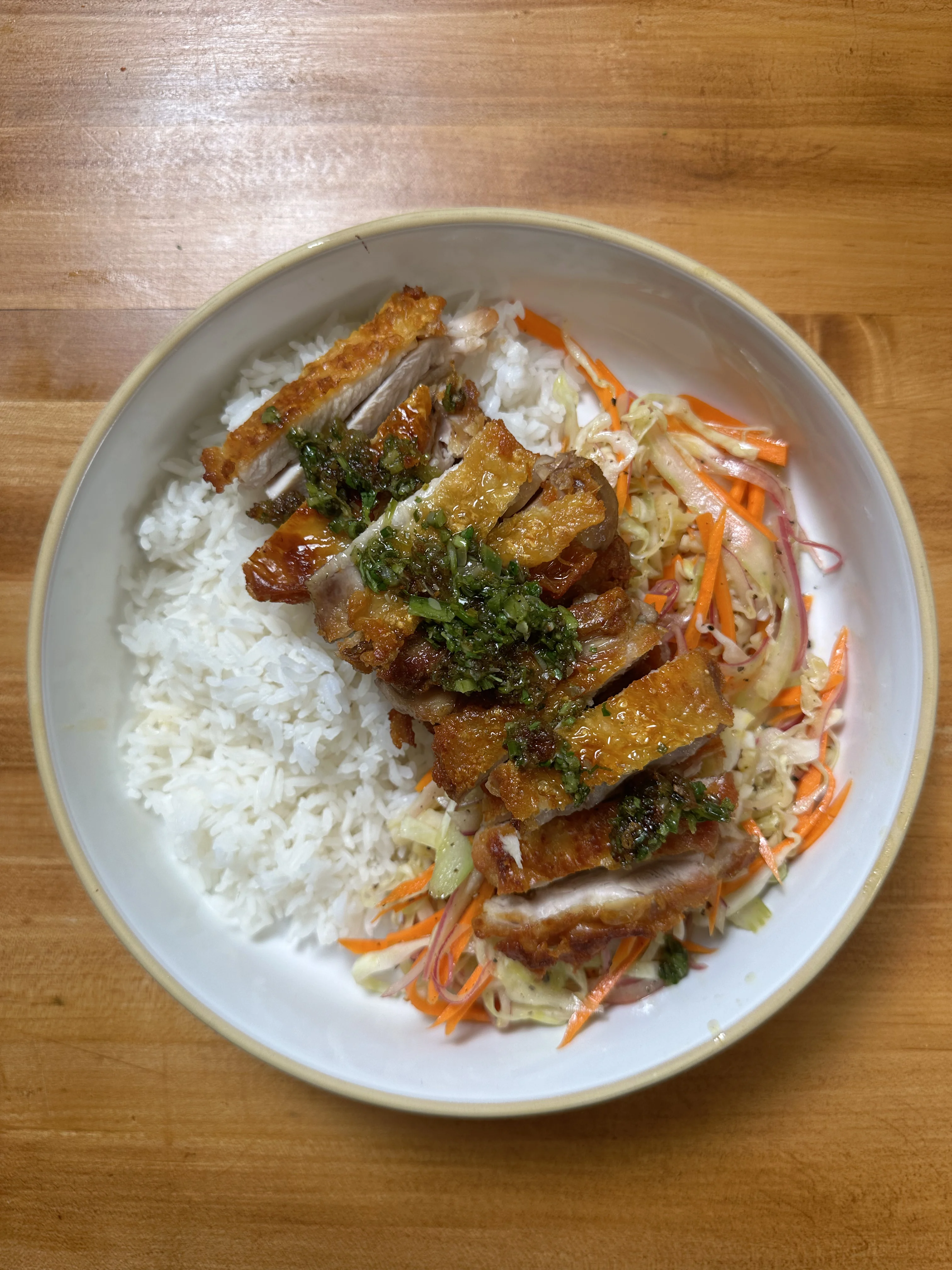 crispy-chicken-thighs-with-ginger-scallion-oil