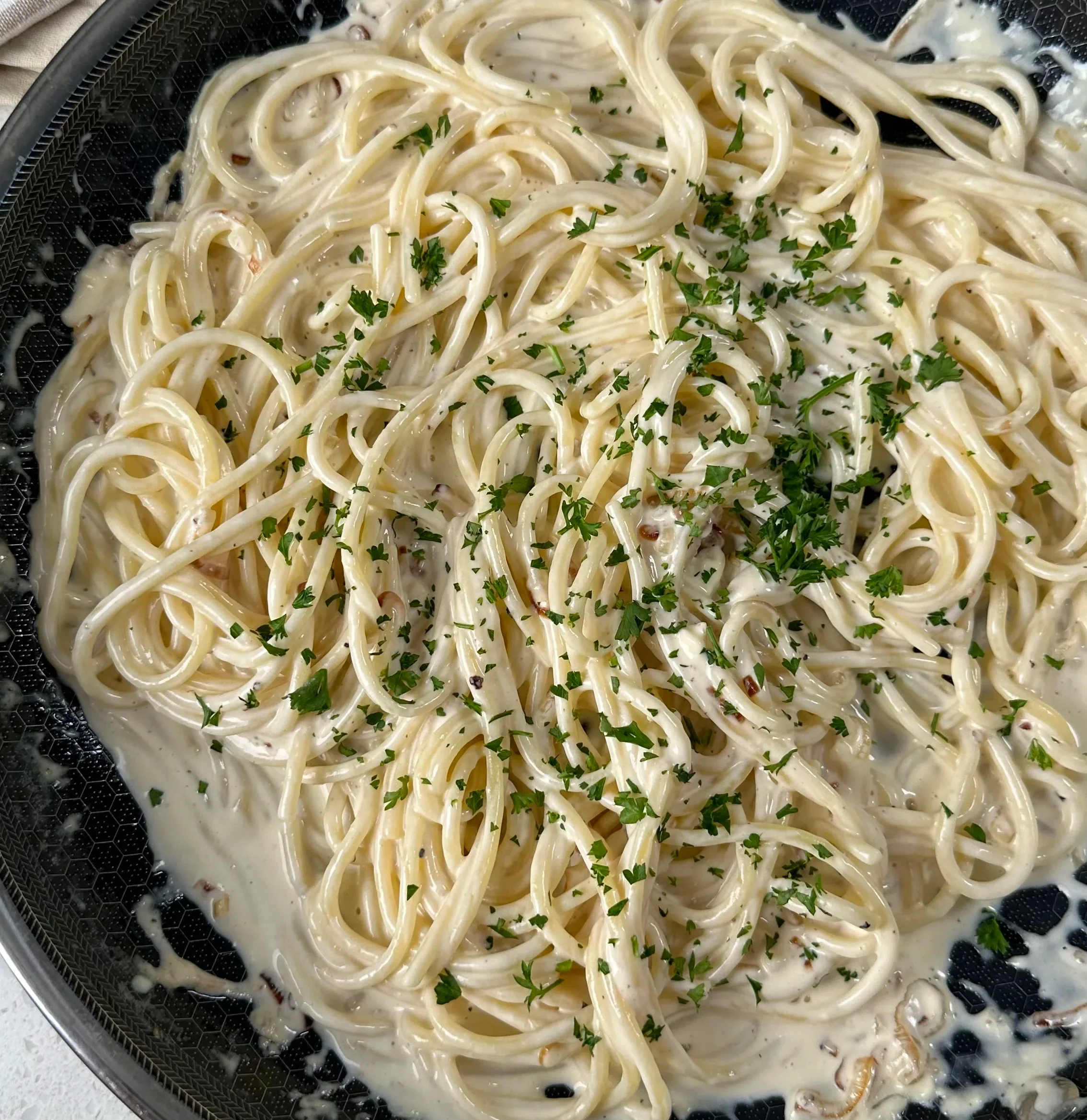 brie-and-shallot-spaghetti