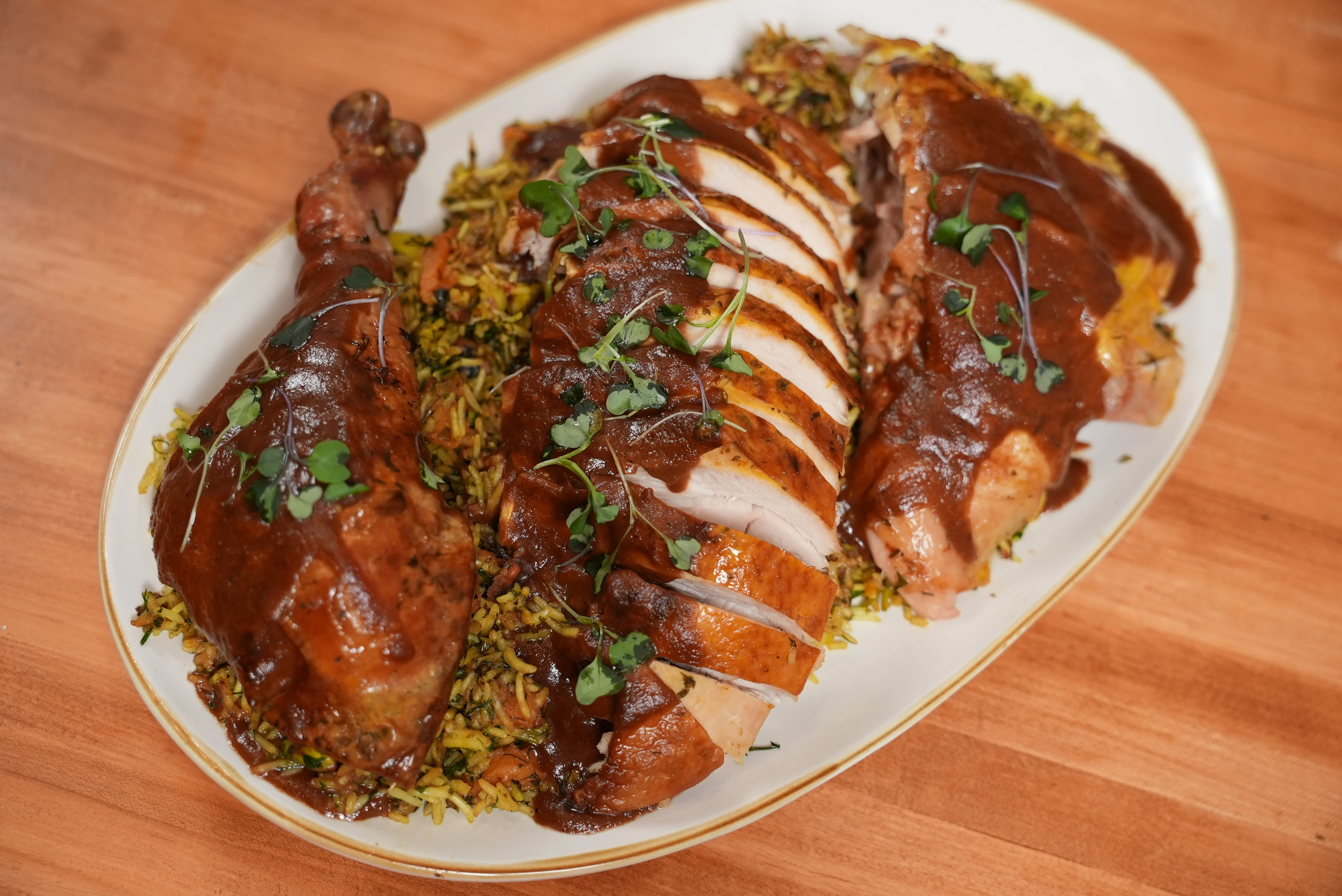saffron-turkey-with-herb-rice-stuffing