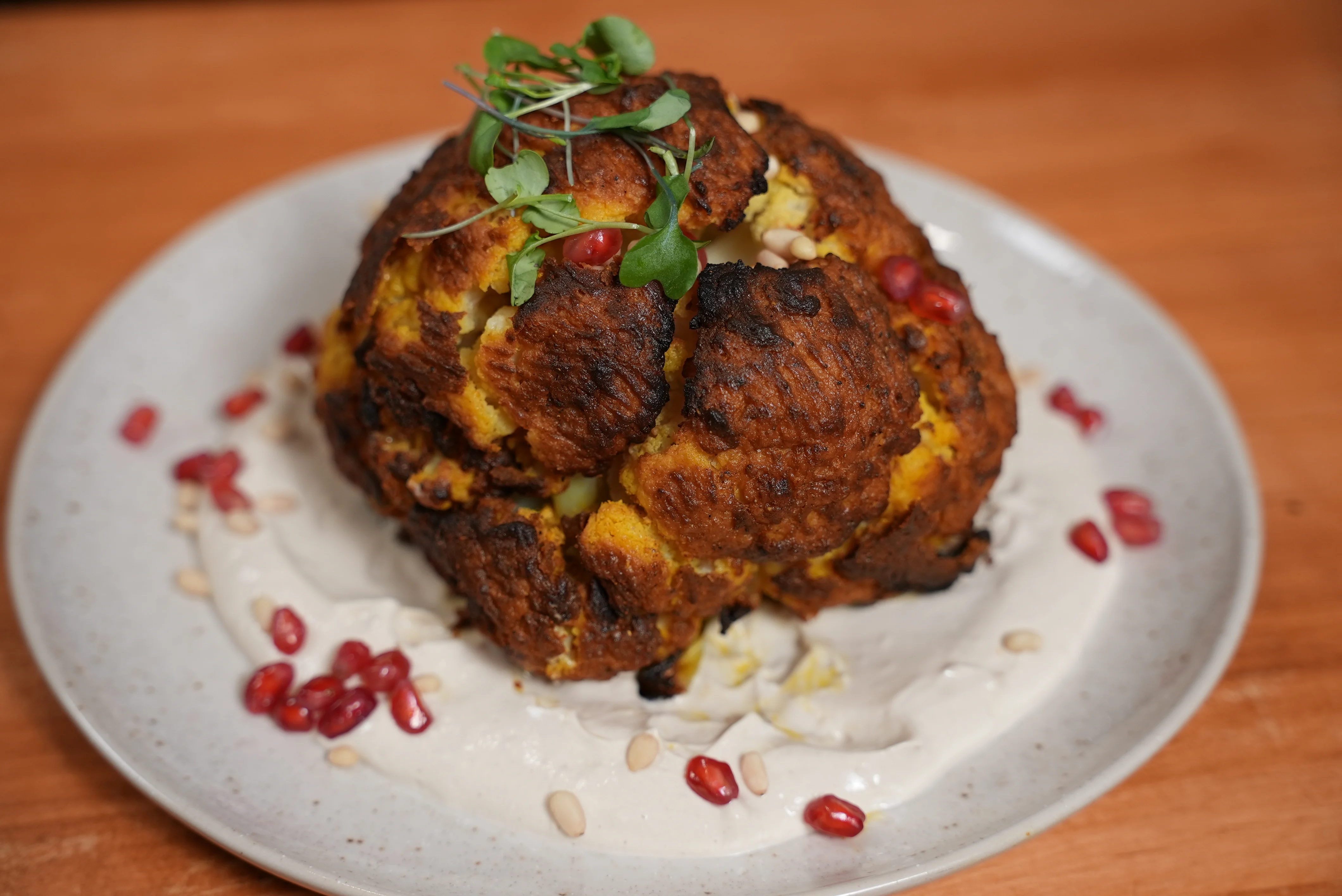 shawarma-spiced-roasted-cauliflower-with-yogurt-tahini-sauce