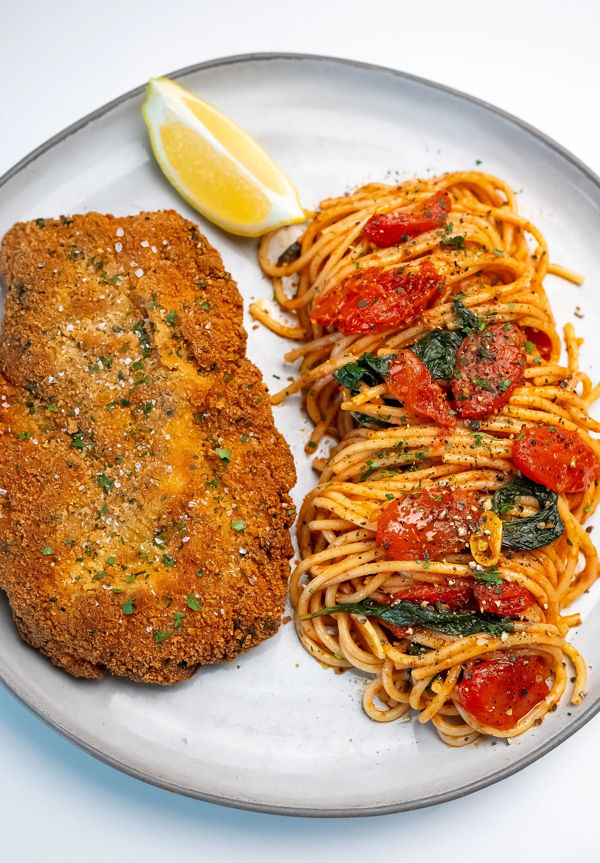 cherry-tomato-spaghetti-with-fried-chicken-cutlet