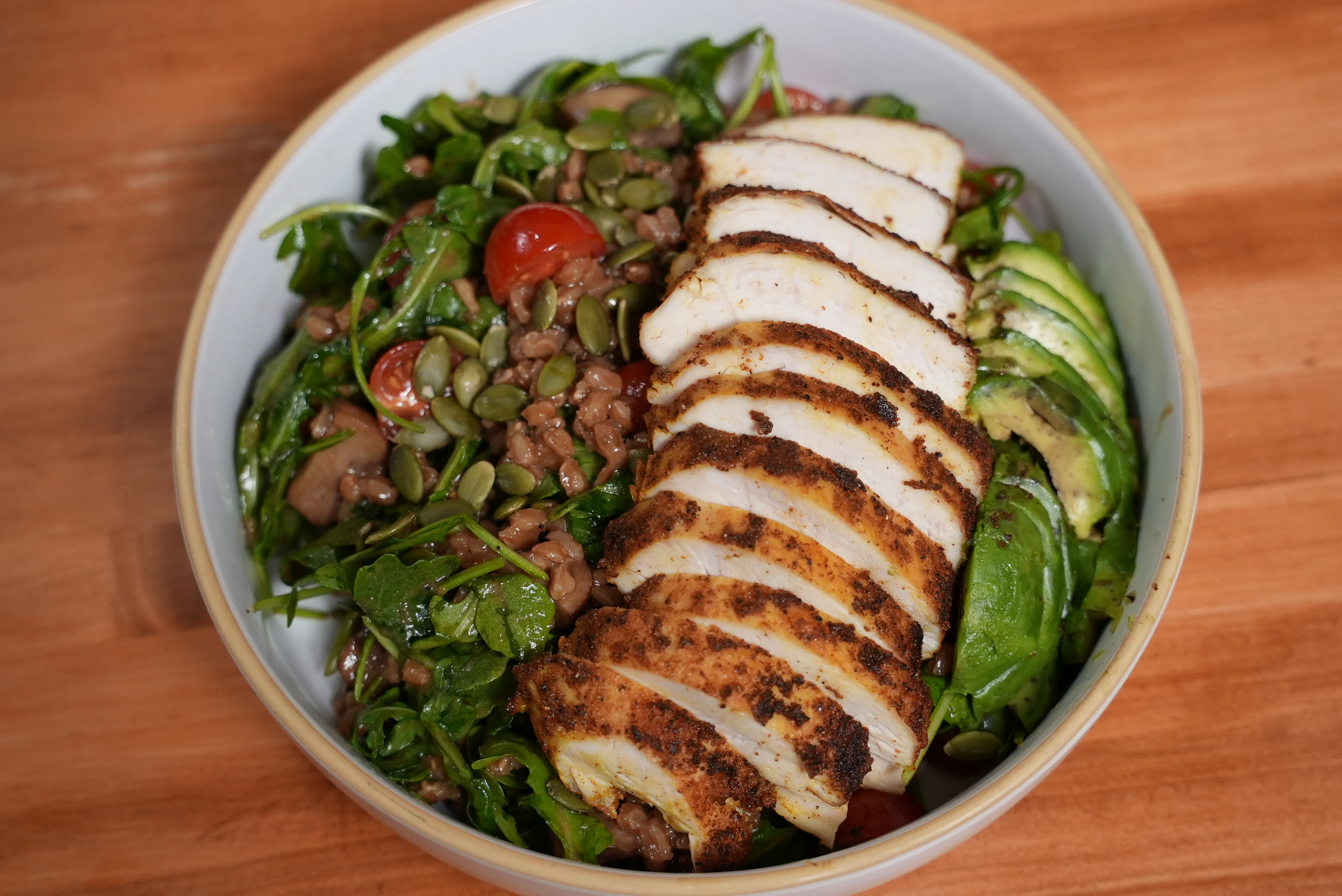 chicken-salad-with-mushroomy-farro