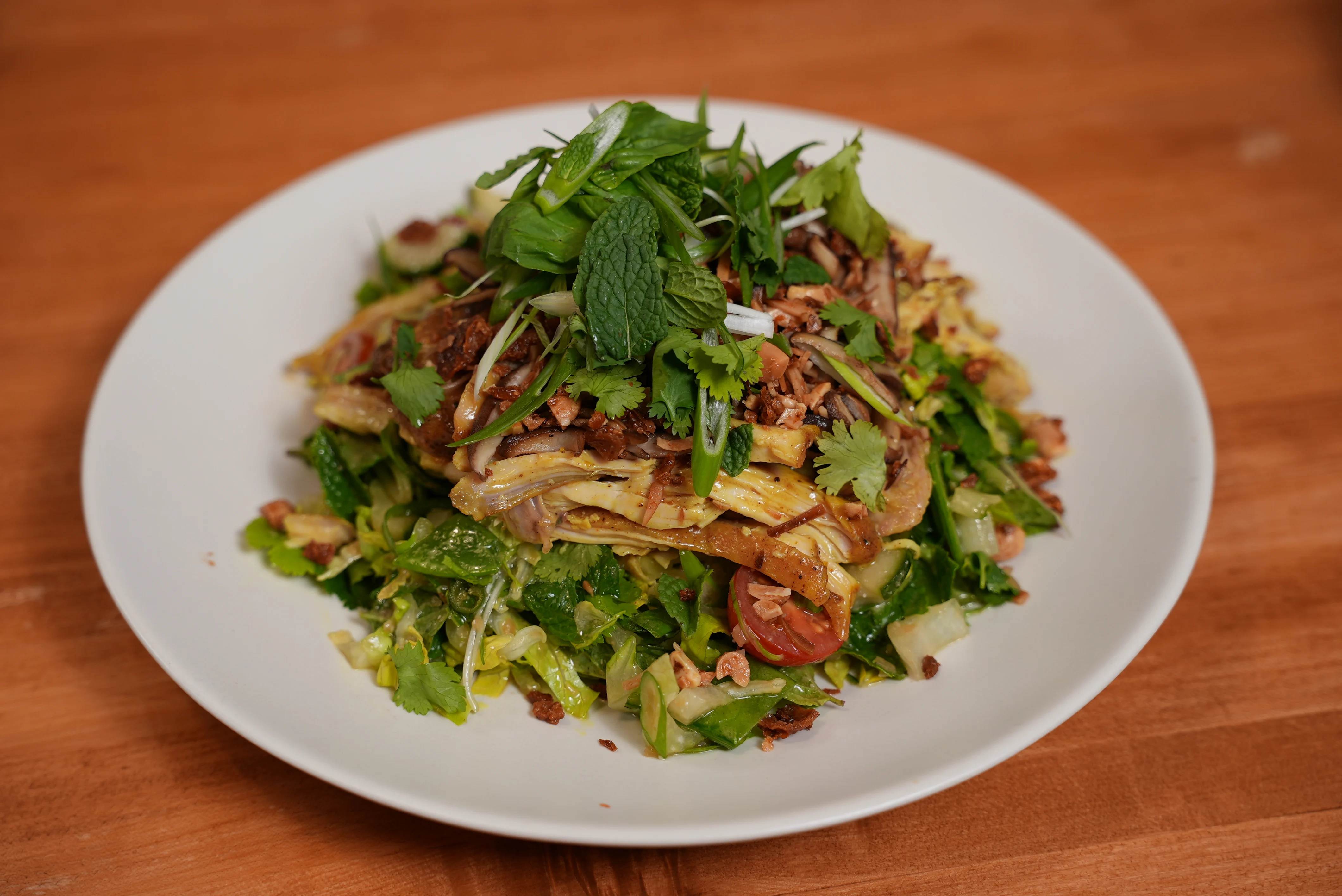 crispy-skin-chicken-salad-with-miso-vinaigrette