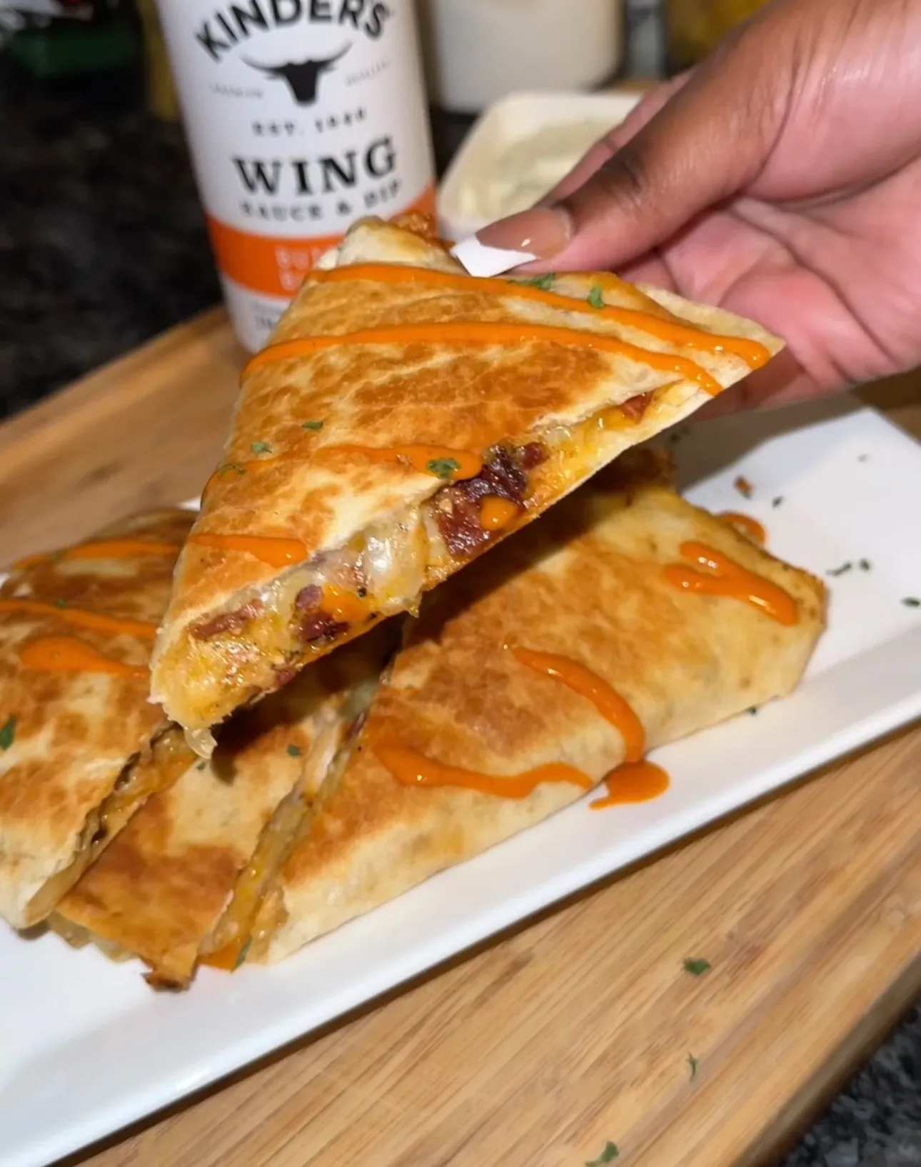 buffalo-chicken-bacon-quesadillas