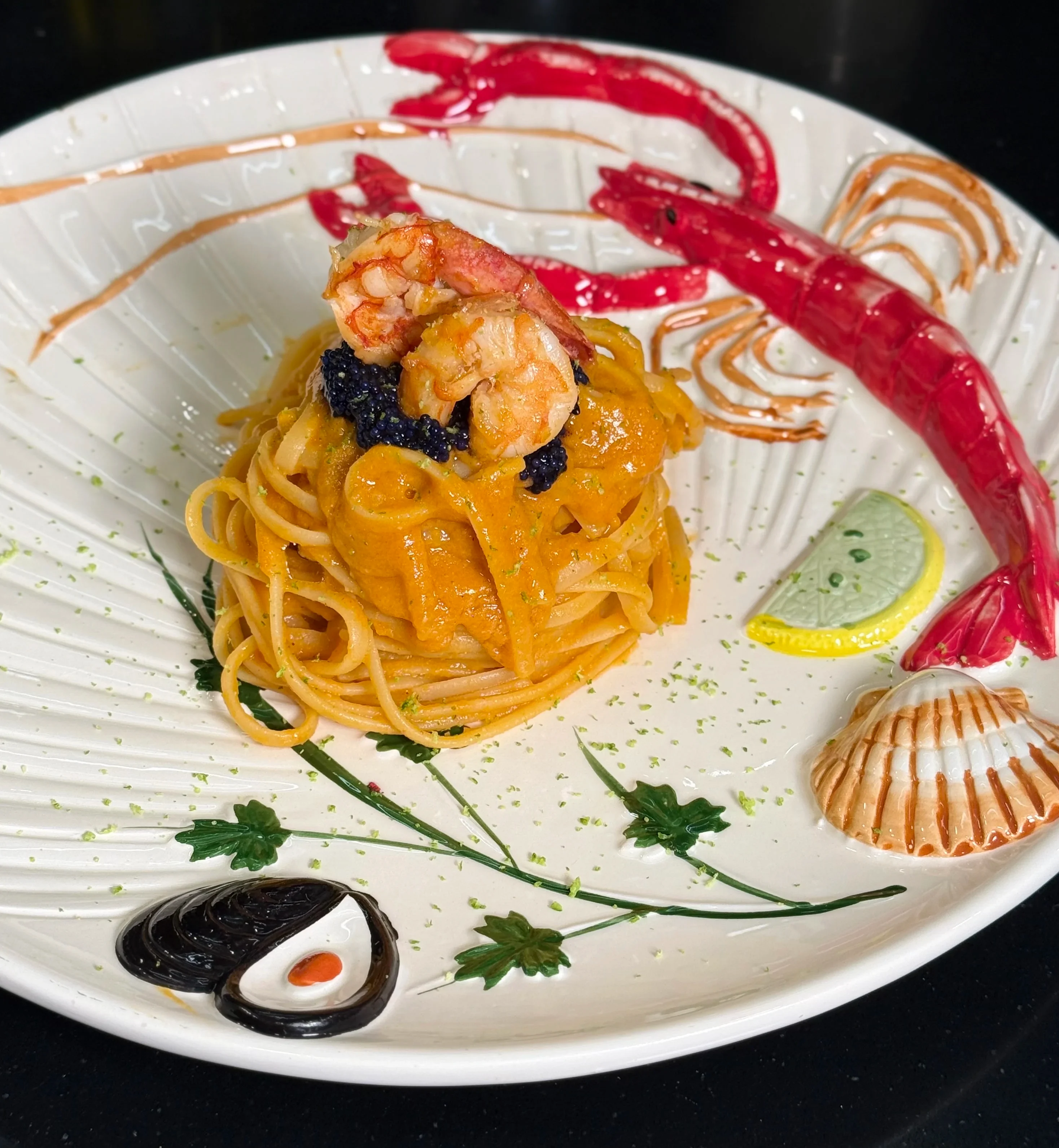 prawn-linguine-with-caviar-and-lime