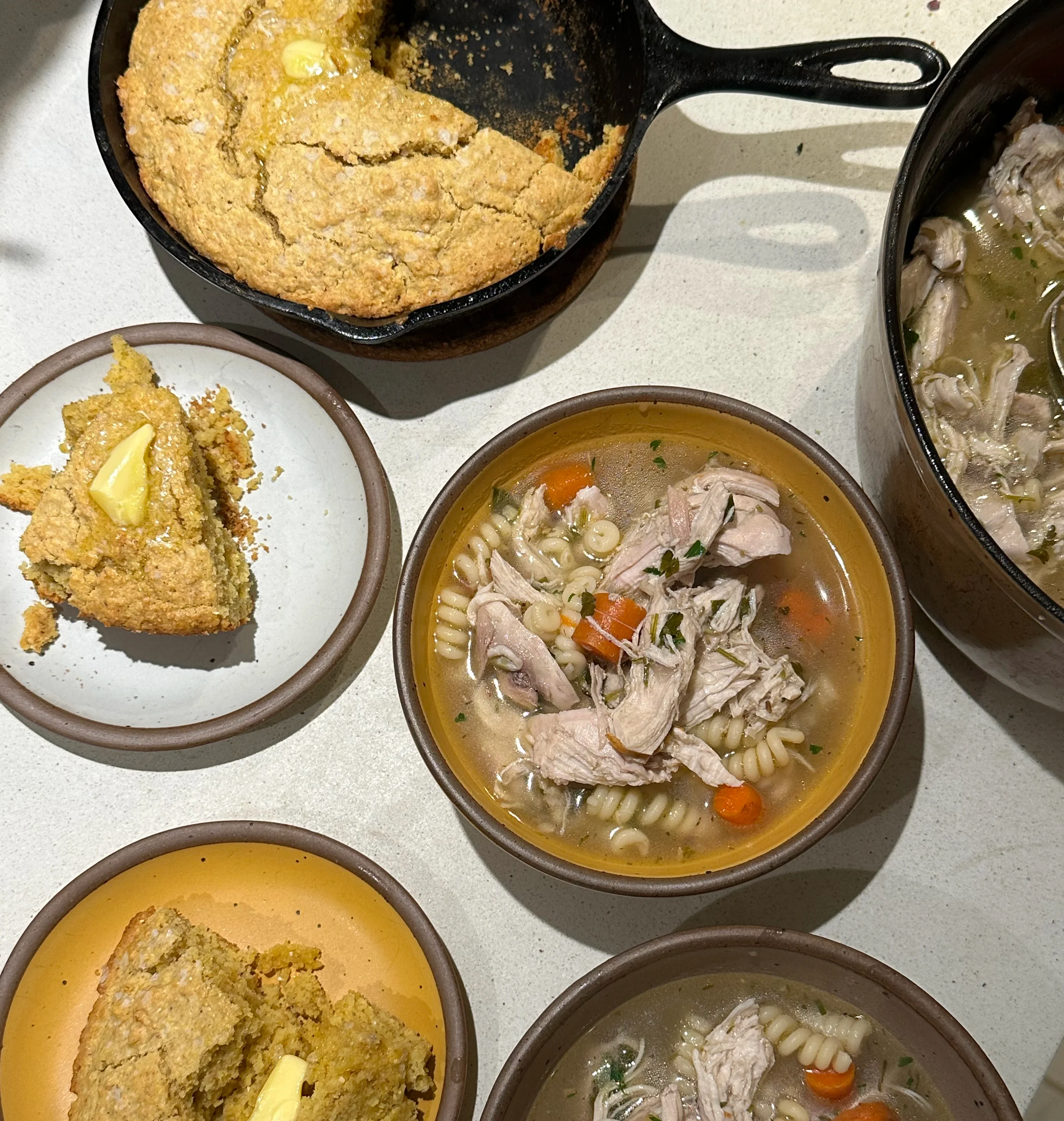 chicken-noodle-soup-and-cornbread
