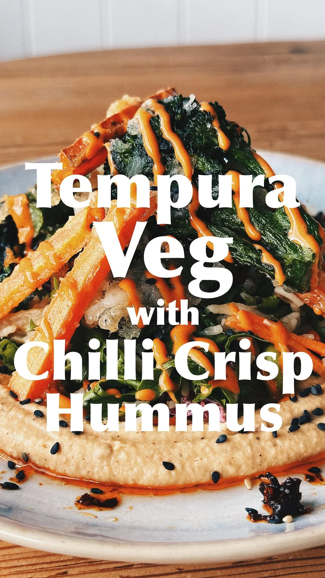 tempura-veg-on-chilli-crisp-hummus