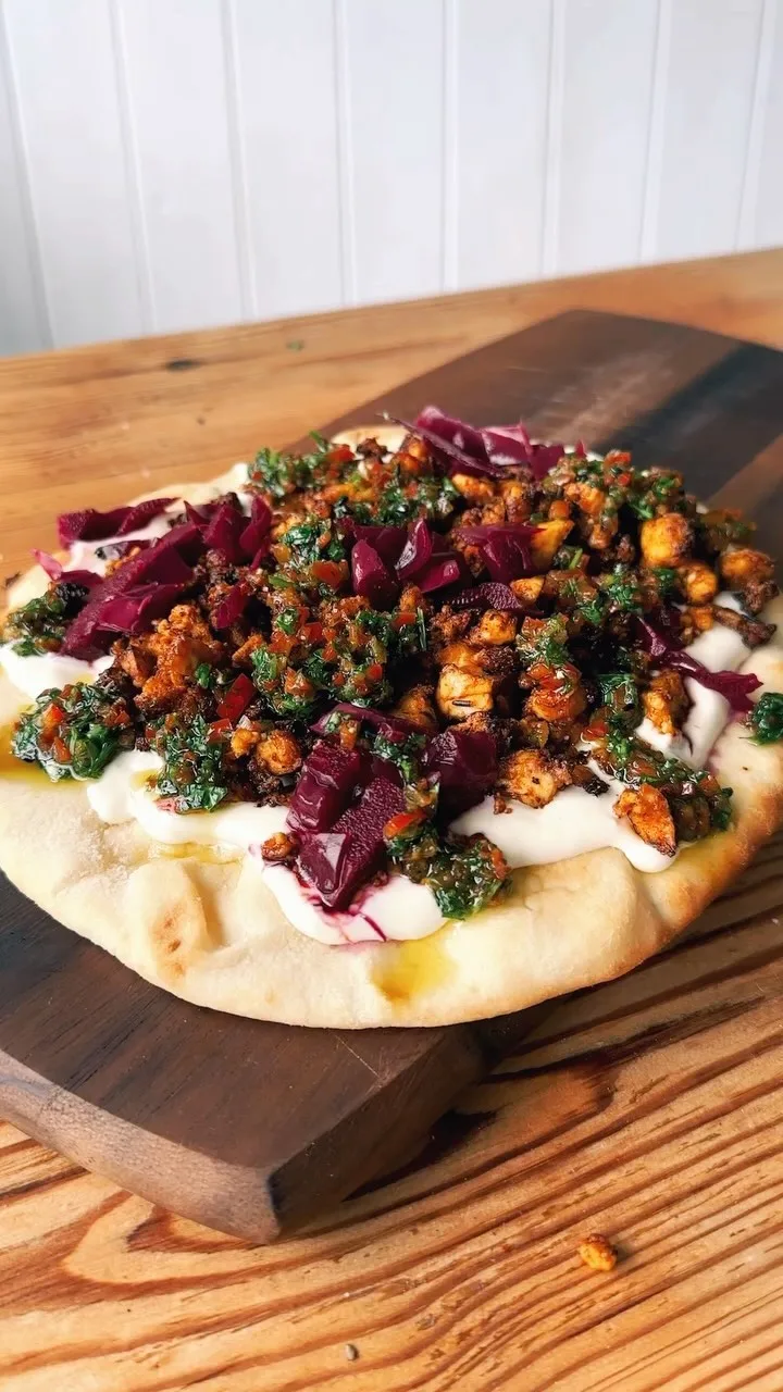 7-ingredient-vegan-cajun-'lamb'-inspired-tofu-flatbread