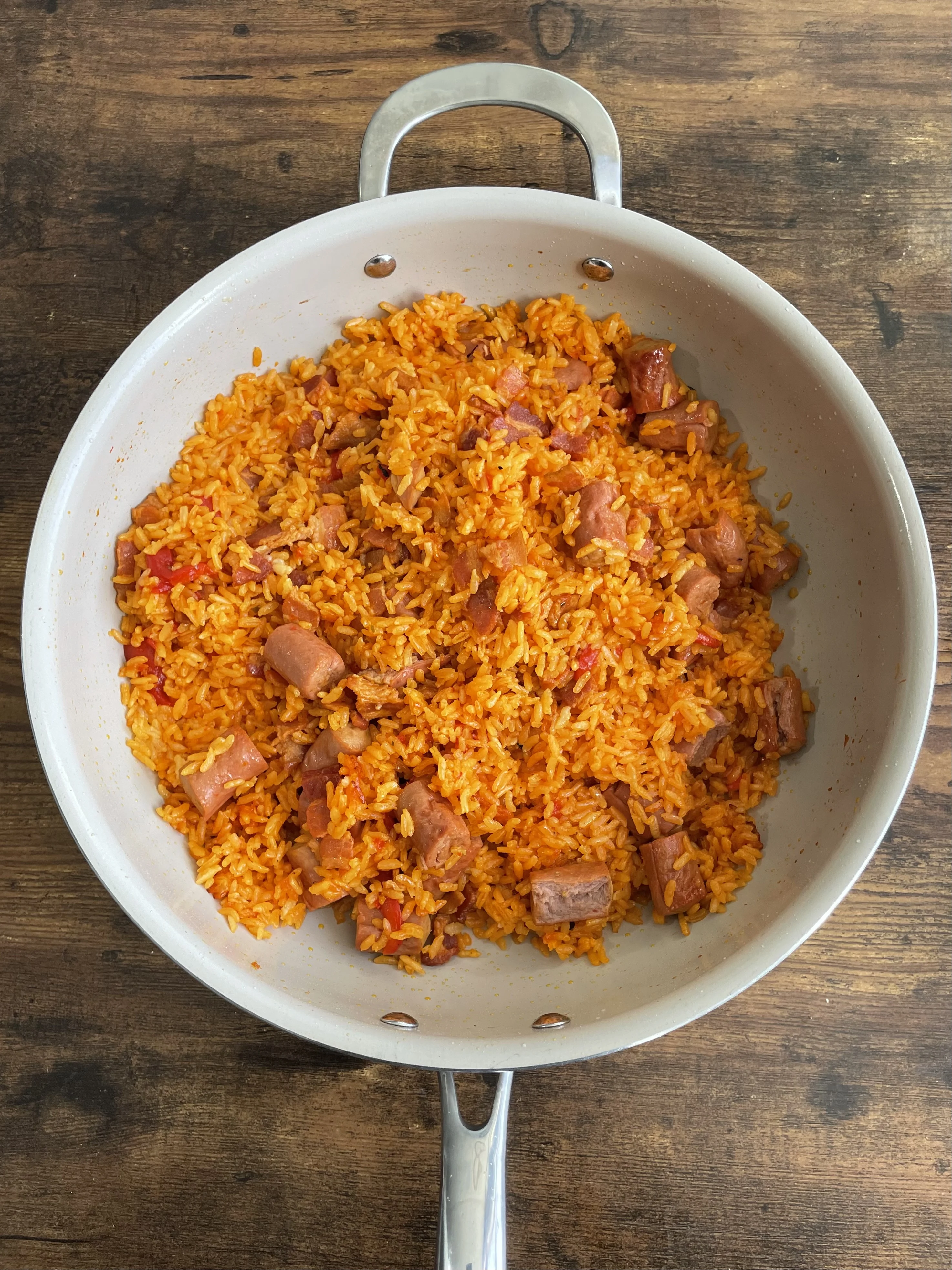 arroz-con-salchicha-y-bacon