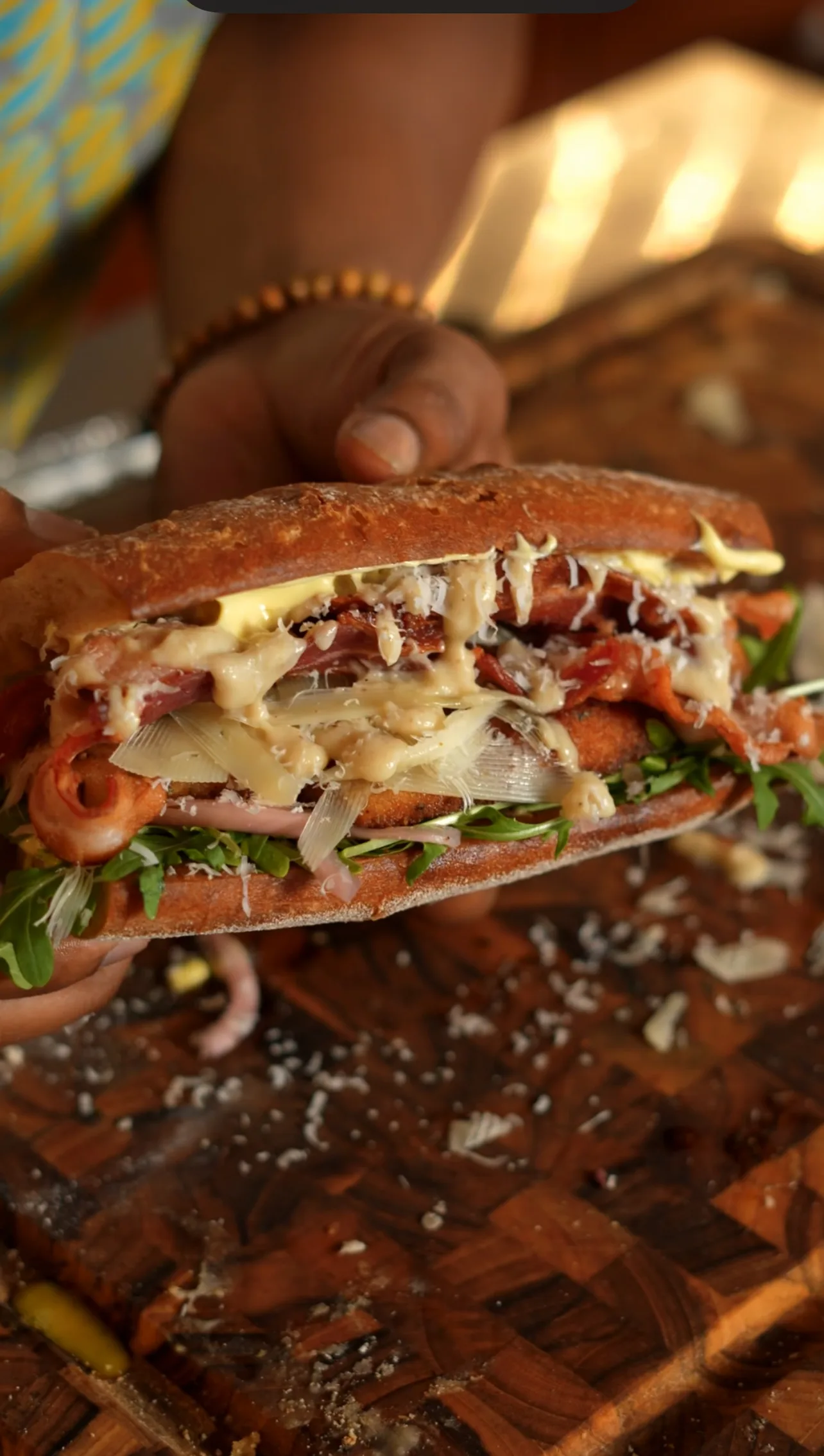 walter-white-chicken-cutlet-sandwich-with-crispy-bacon-fresh-mozzarella-and-bourbon-gravy
