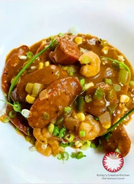 alligator-andouille-and-shrimp-stew-over-grits