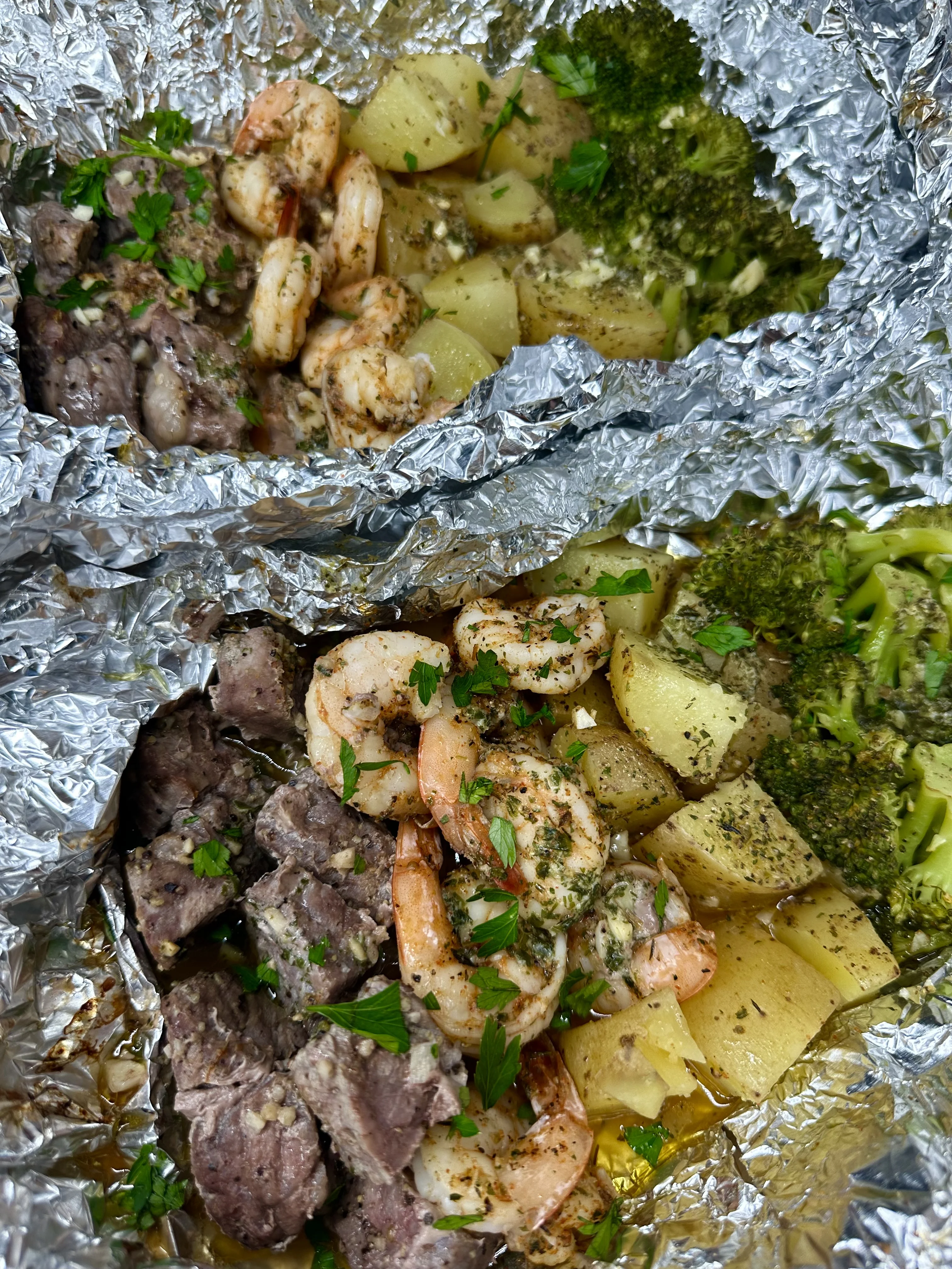 foil-packet-steak-and-shrimp