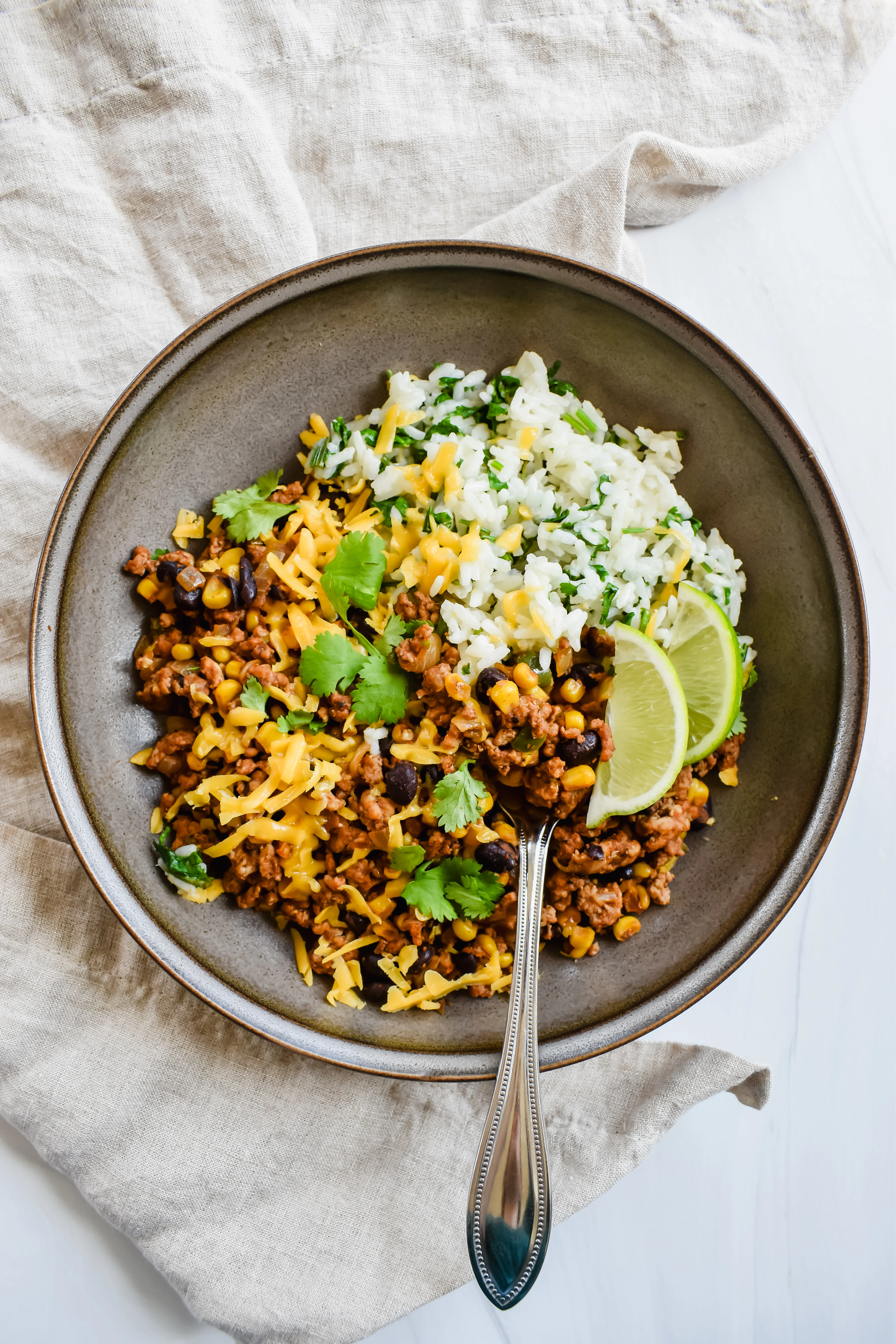 ground-turkey-hash-with-cilantro-lime-rice