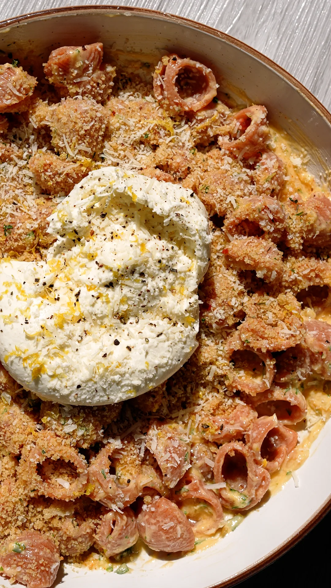 spicy-garlic-bread-pasta-with-lemon-burrata-and-toasted-breadcrumbs