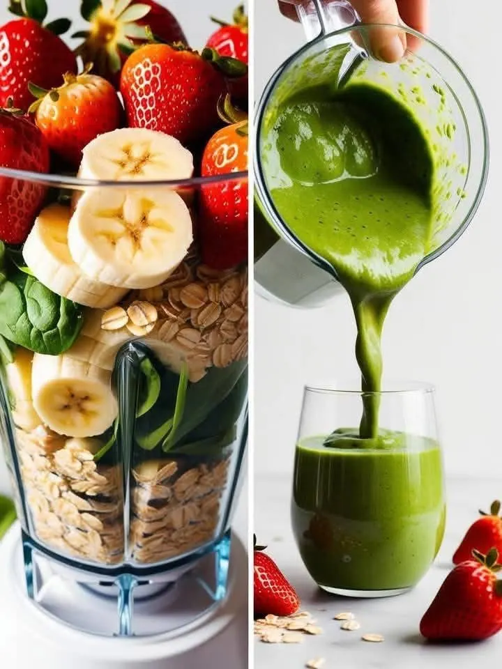 strawberries-banana-oats-and-spinach-smoothie