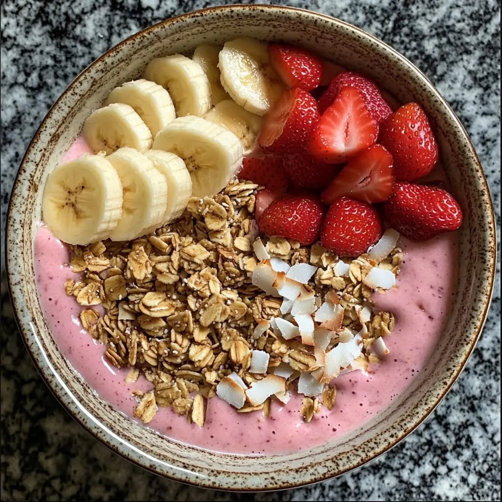 tropical-strawberry-banana-bliss-bowl-with-toasted-coconut-granola