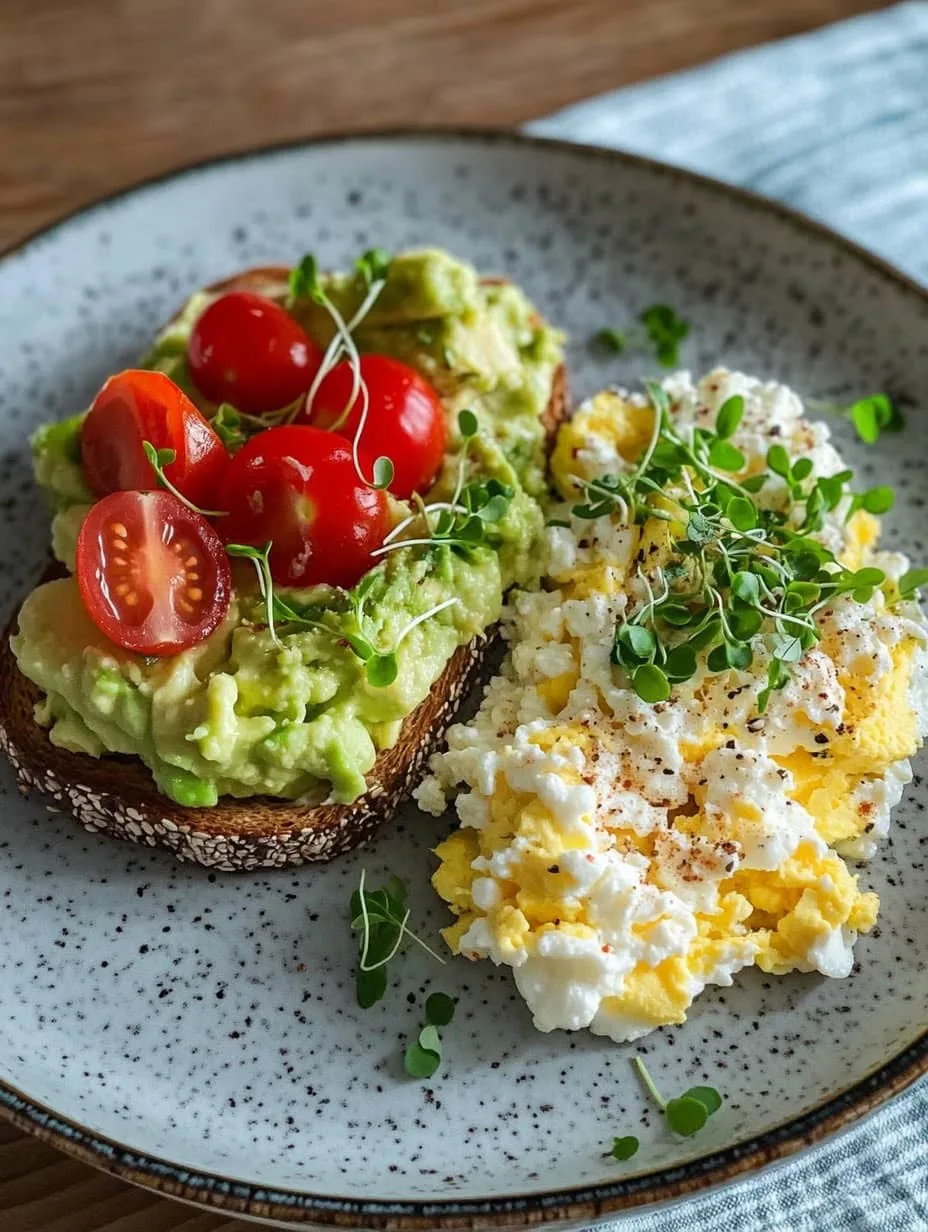avocado-cottage-cheese-toast-with-scrambled-eggs