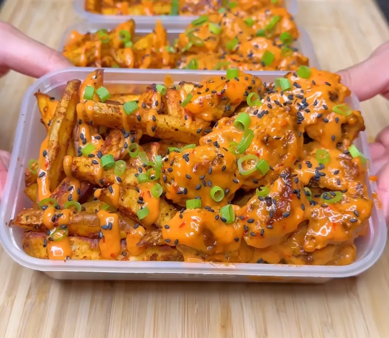 high-protein-dynamite-chicken-loaded-fries