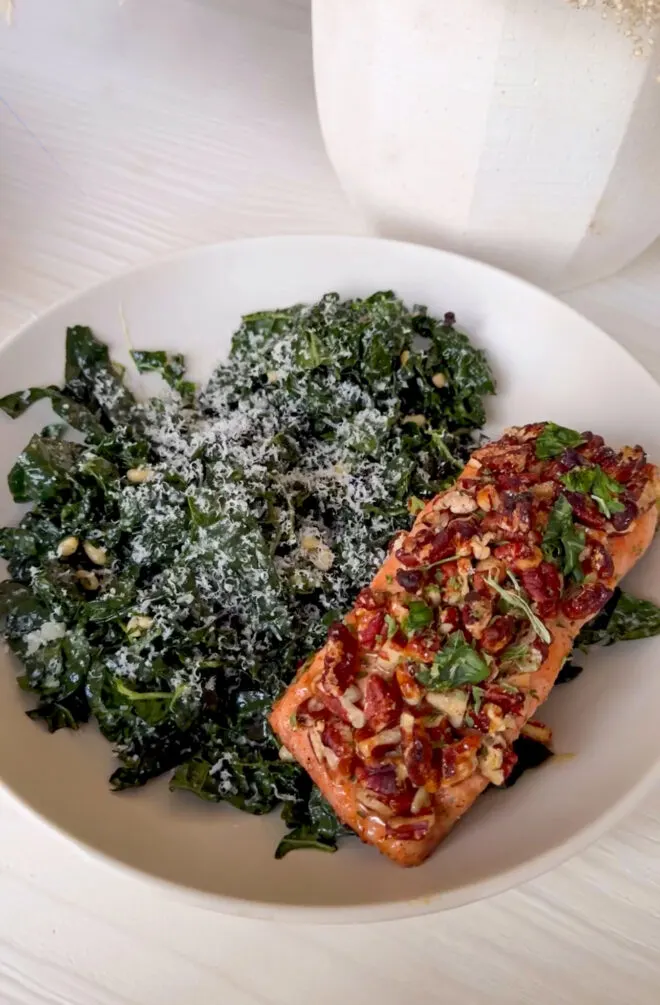 walnut-crusted-salmon-with-kale-salad