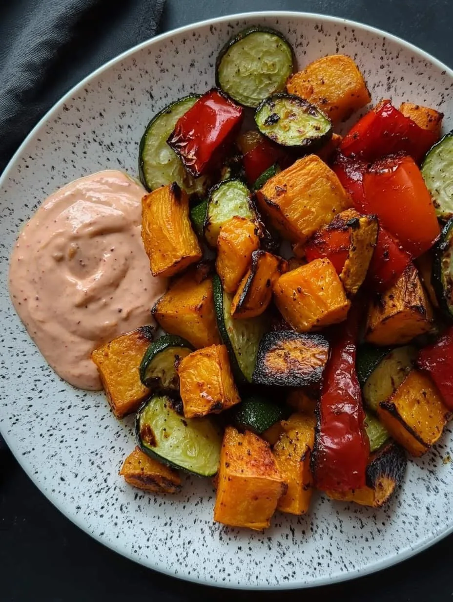 roasted-veggies-with-creamy-dipping-sauce