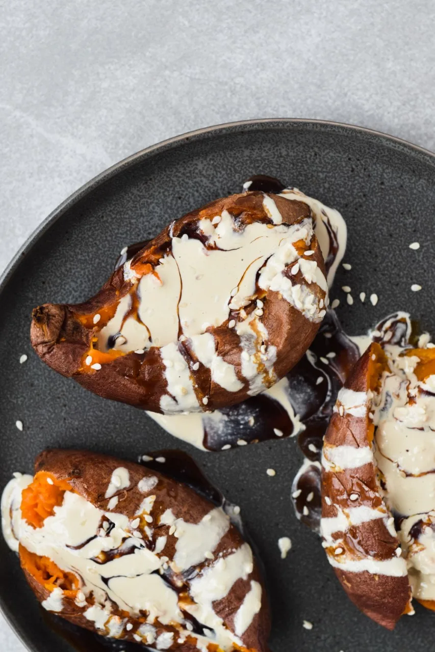 tahini-and-date-syrup-stuffed-sweet-potatoes