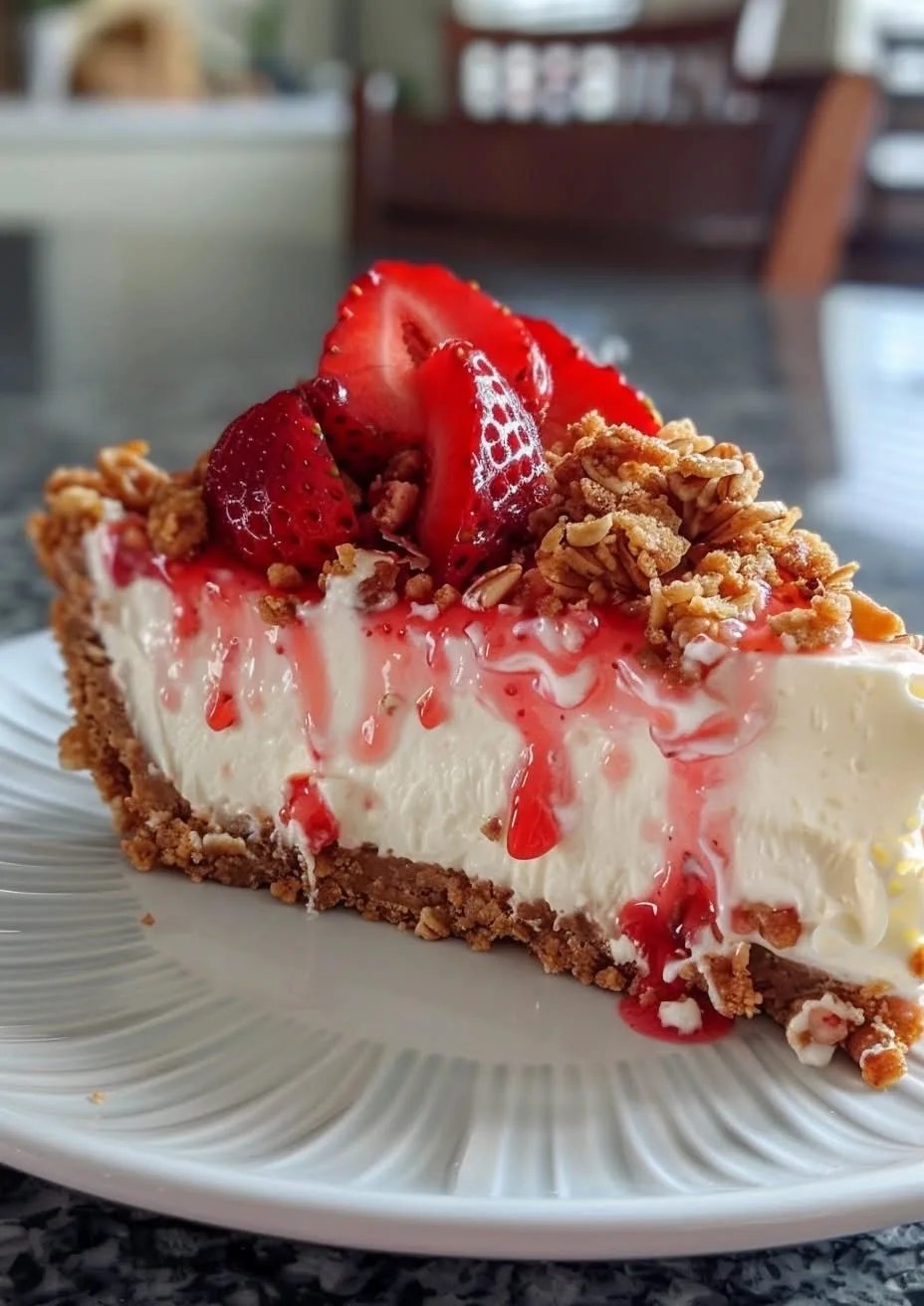 no-bake-strawberry-crunch-cheesecake