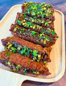 lentil-loaf-with-pistachio-herb-glaze