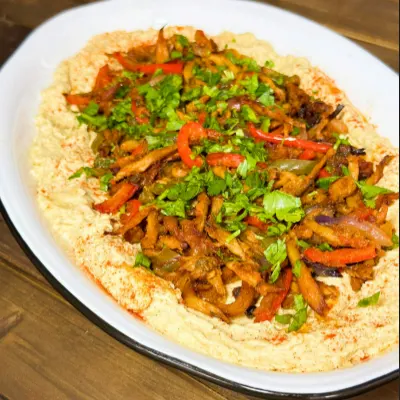 mushroom-shawarma-loaded-hummus