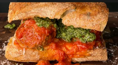 meatball-and-pesto-sub-with-mozzarella