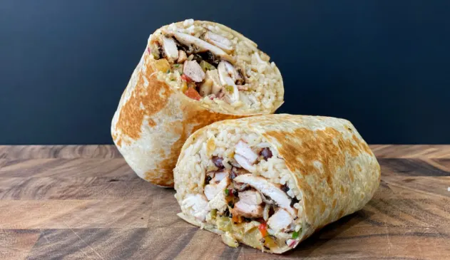 jerk-chicken-burrito-with-coconut-rice-and-beans-and-chargrilled-pineapple-salsa