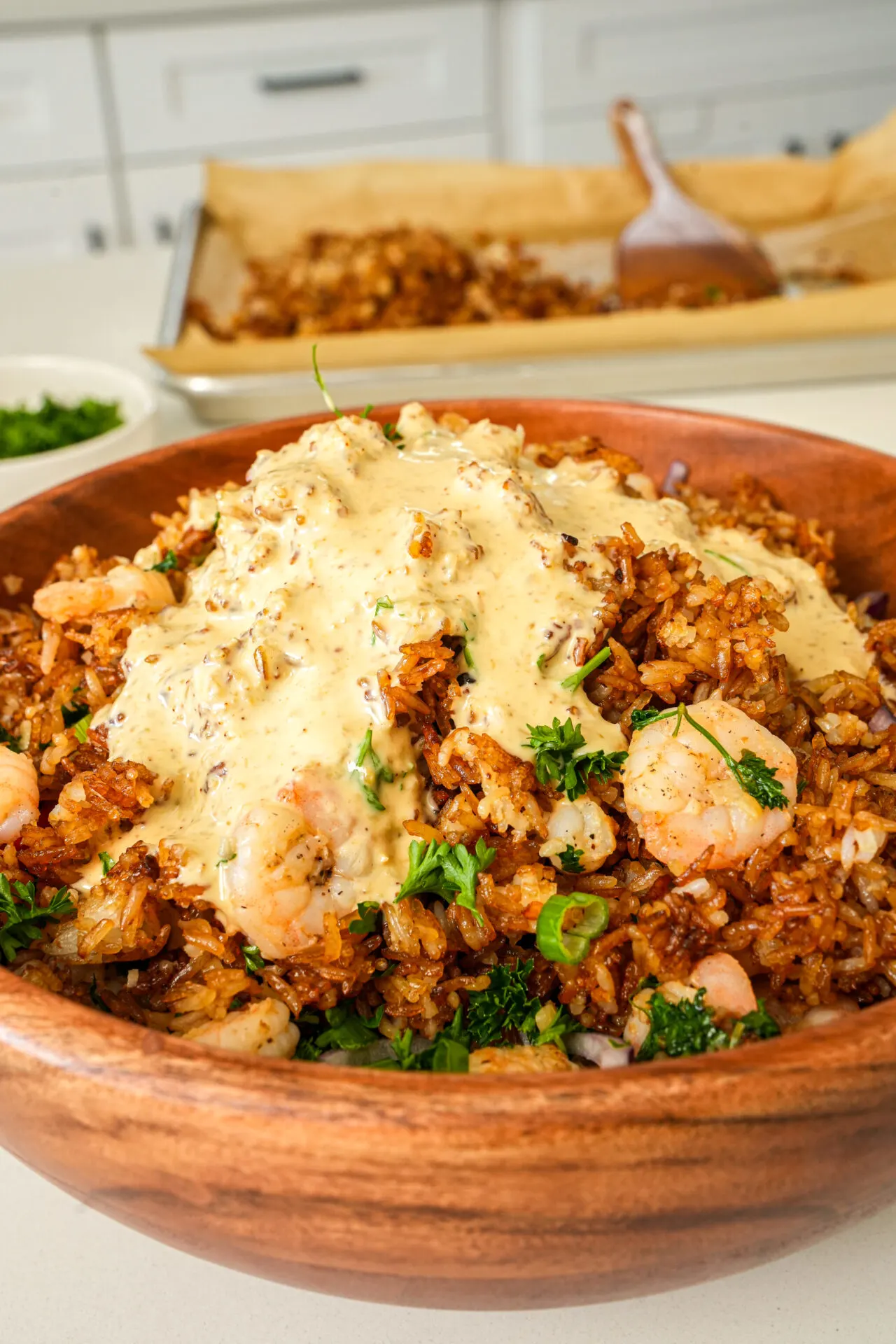 crispy-rice-salad-with-garlic-shrimp