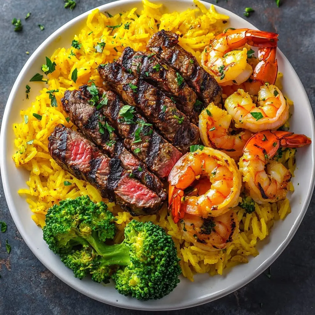 steak-and-shrimp-loaded-yellow-rice-plate