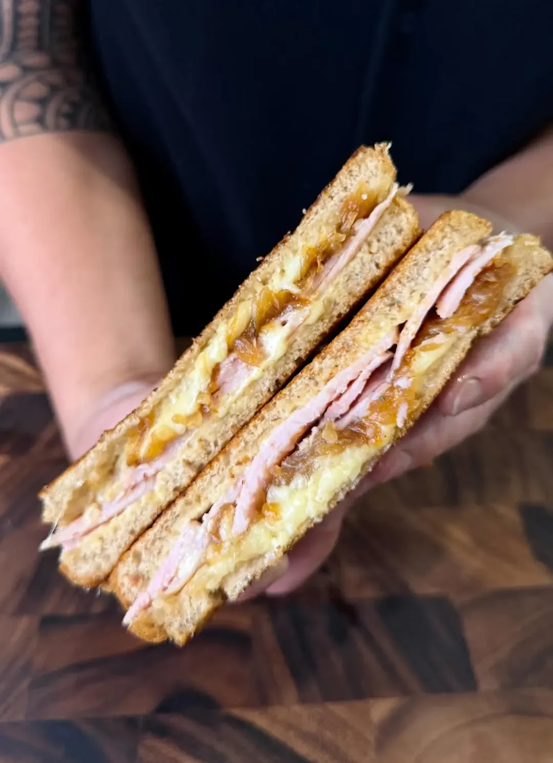 ham-caramelised-onion-and-honey-mustard-mayo-toastie