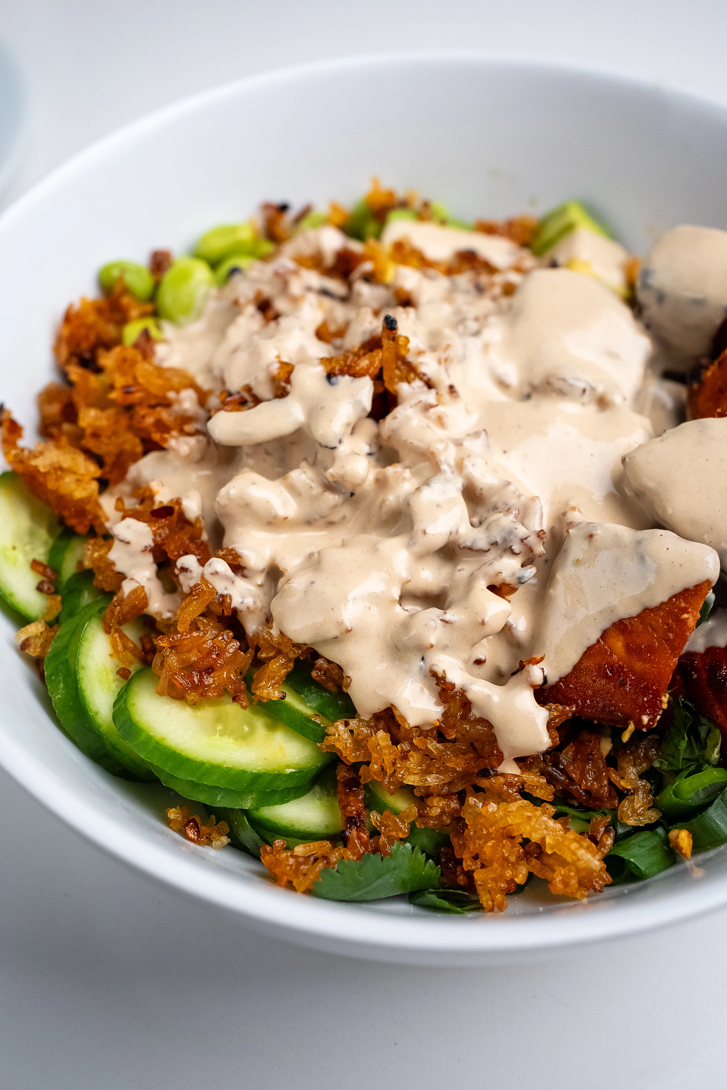 crispy-rice-salad-with-gochujang-salmon-and-sesame-dressing