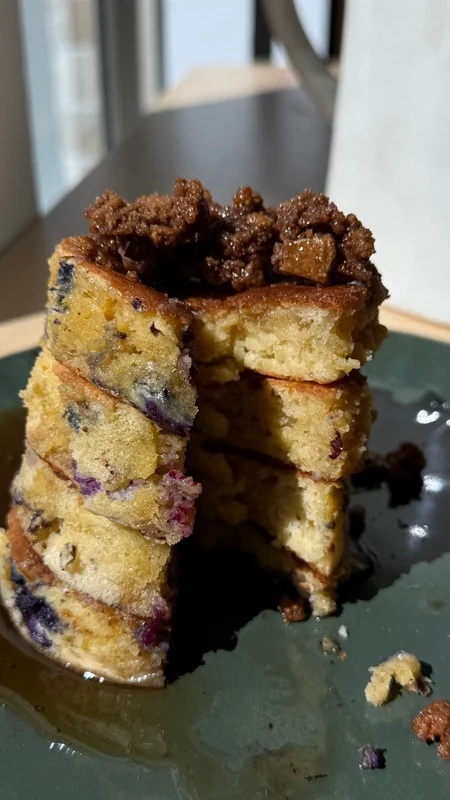 cottage-cheese-blueberry-cobbler-pancakes