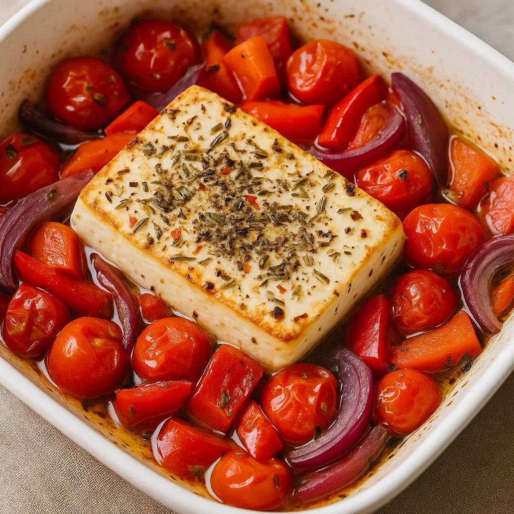 baked-feta-with-veggies-and-herbs