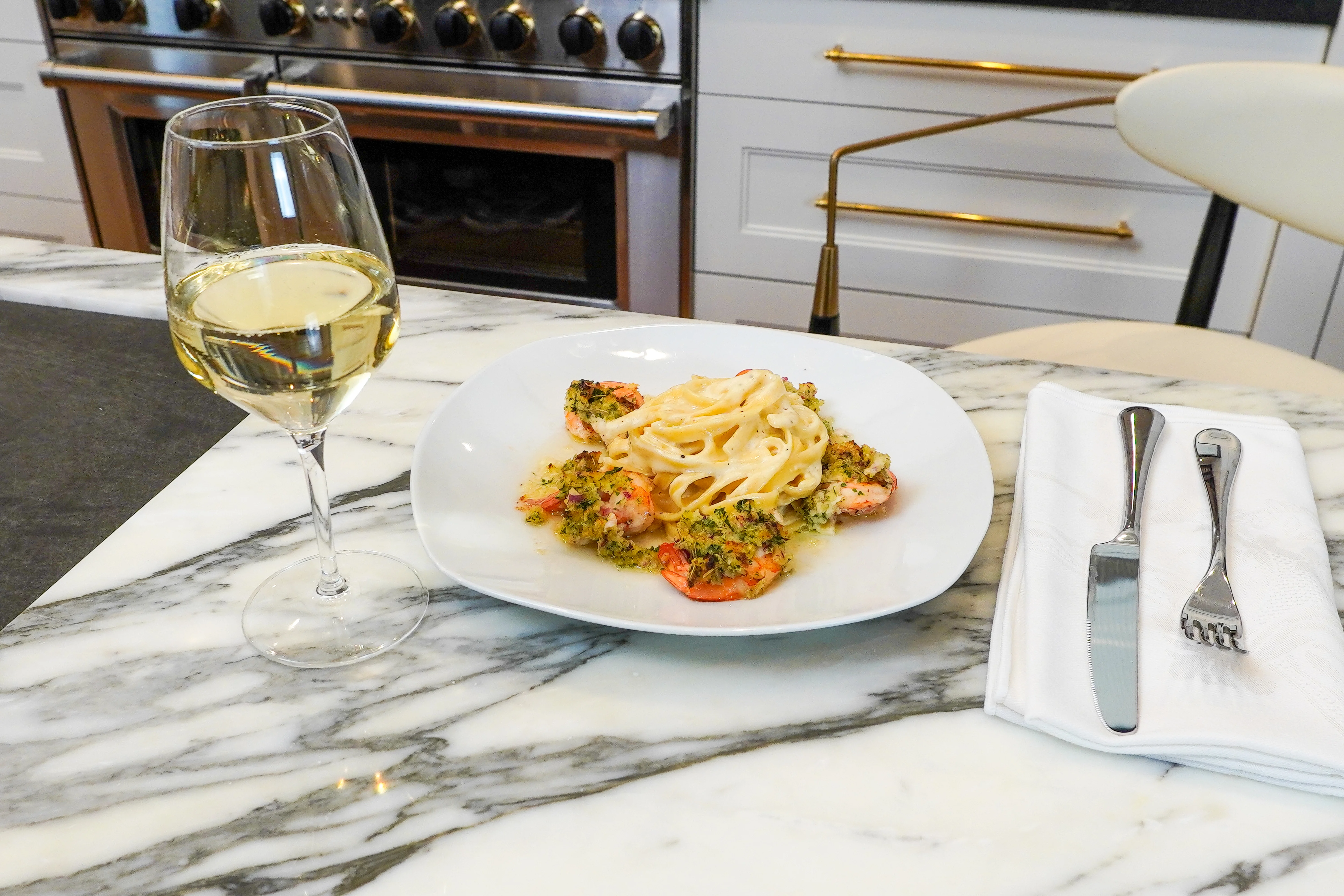 fettuccine-alfredo-with-baked-shrimp-scampi