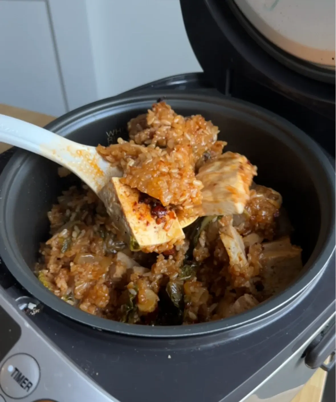 spicy-bok-choy-rice-cooker-rice