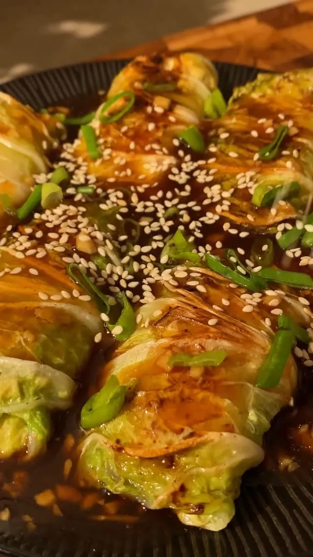cabbage-rolls-with-tofu-egg-and-garlic-soy-sauce