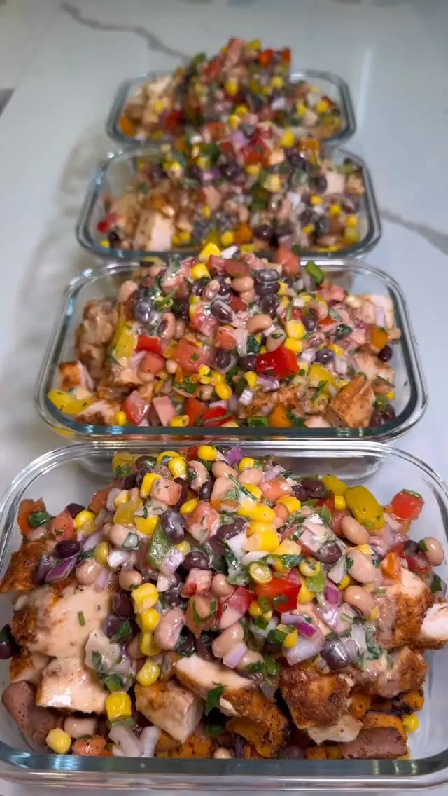 chipotle-chicken-sweet-potato-bowls-with-a-cowboy-caviar-salad