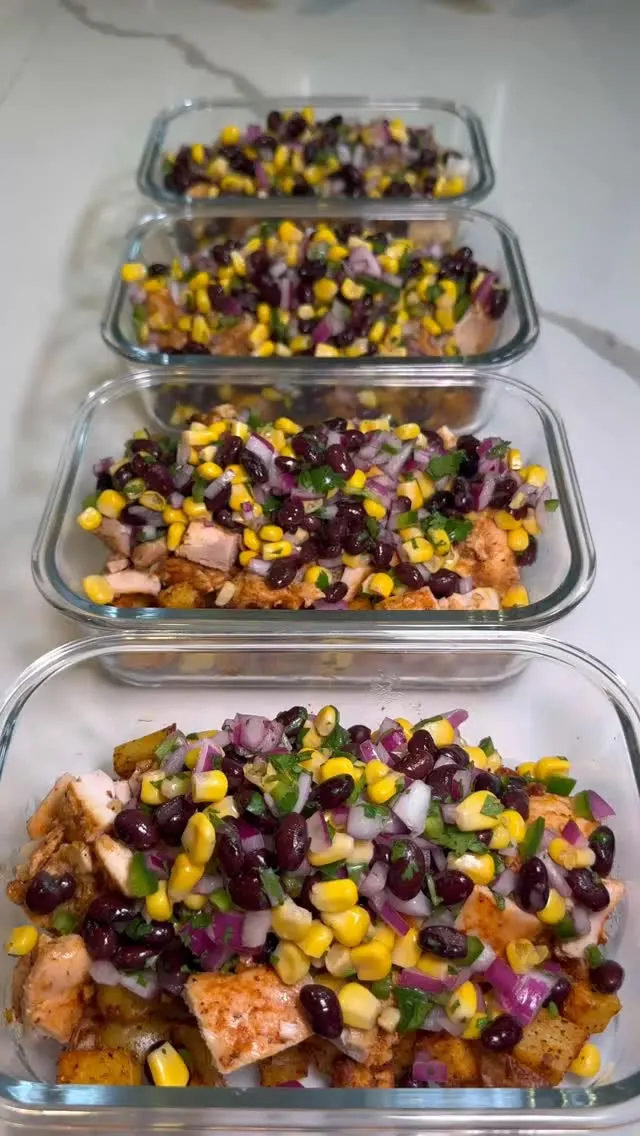 garlic-chili-lime-chicken-bowls-with-roasted-potatoes-and-corn-and-black-bean-salad
