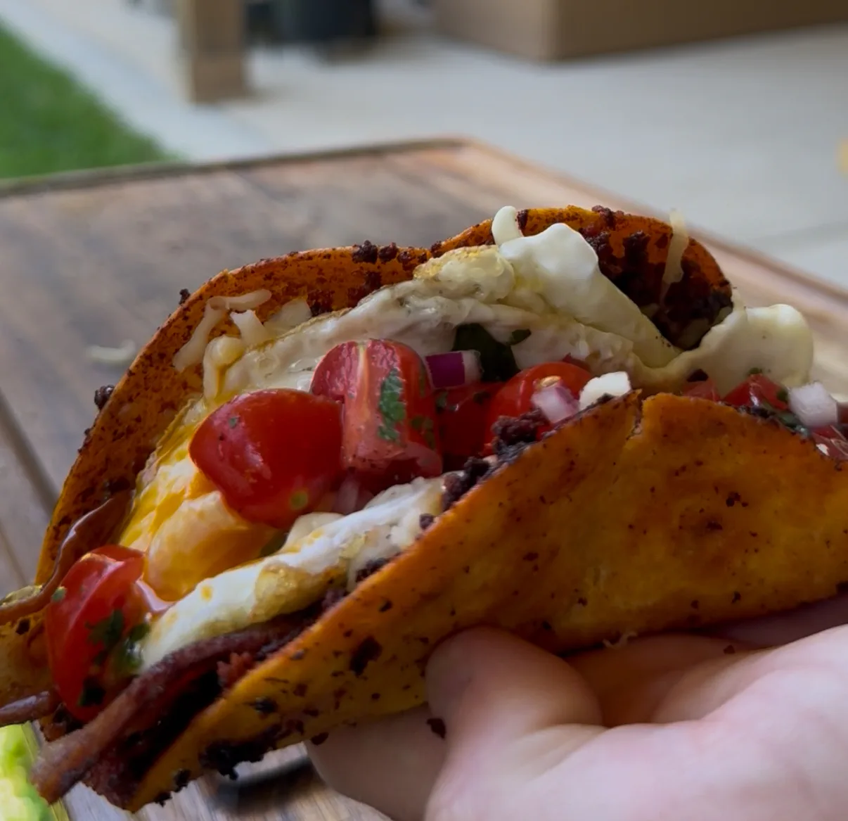 chorizo-smash-breakfast-tacos